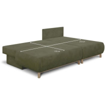 Canapé d'angle droit convertible - 3 places - MIKA - Tissu velours c
