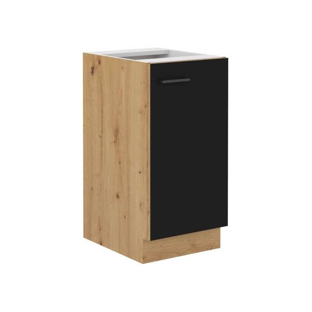 Low cabinet - MODENA - 40 cm - 1 hinged door - Artisan oak and matt bl Low cabinet - MODENA - 40 cm - 1 hinged door - Artisan oak and matt bl