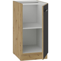 Low cabinet - MODENA - 40 cm - 1 hinged door - Artisan oak and matt bl