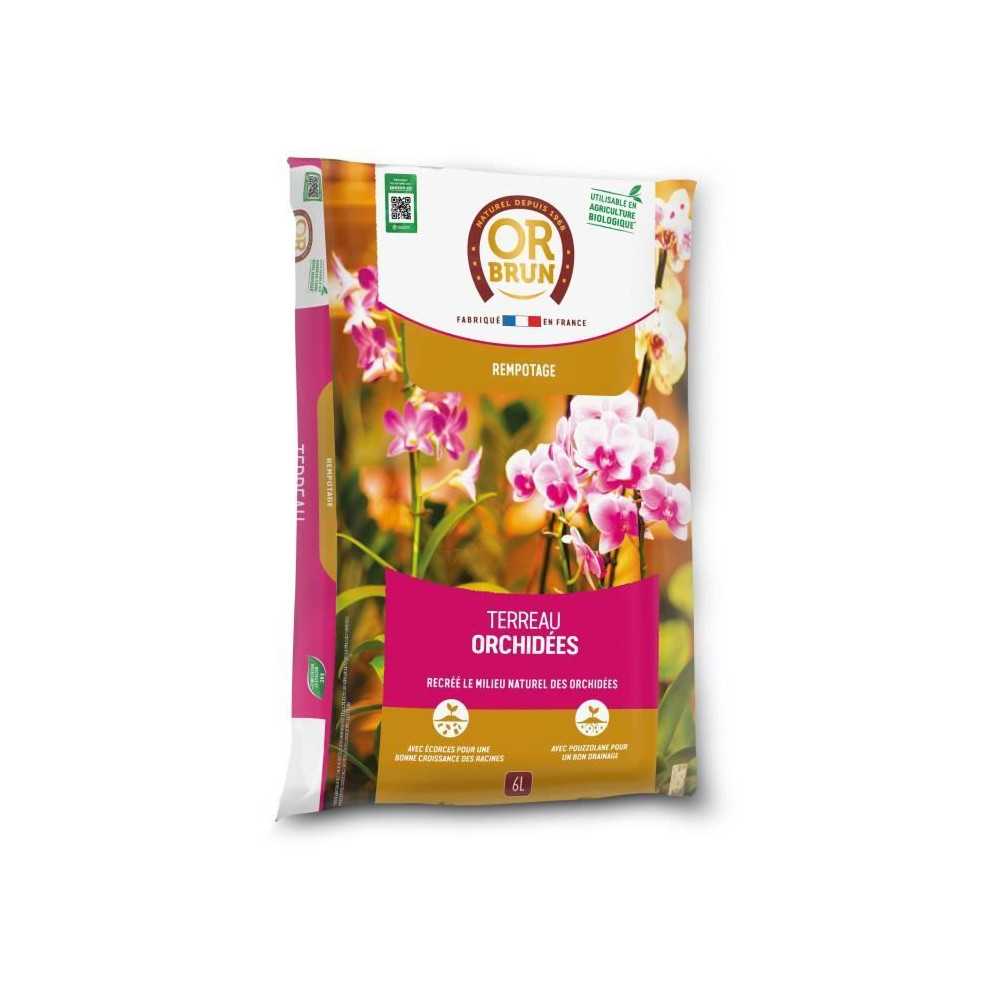 Terreau orchidées - OR BRUN - OBRTORC6U - 6L - Favorise la croissance