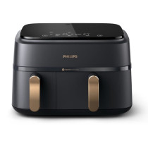 Friteuse sans huile - PHILIPS - NA352/04 - 9L - Double panier - Écran