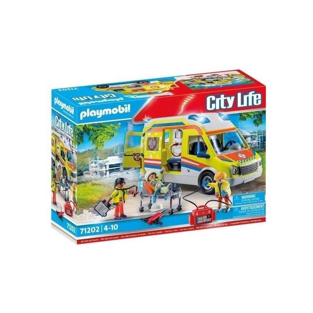 PLAYMOBIL - 71202 - City Action Les Subcutors - Ambulance with light a PLAYMOBIL - 71202 - City Action Les Subcutors - Ambulance with light a