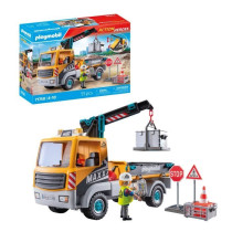 PLAYMOBIL 71750 Camion grue, ouvrier & accessoires
