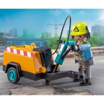 PLAYMOBIL 71752 Ouvrier marteau-piqueur et signalisation