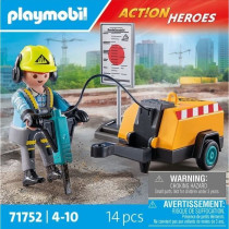 PLAYMOBIL 71752 Ouvrier marteau-piqueur et signalisation