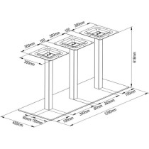Table a manger extensible QUADRATO - 8 a 12 personnes - Mélaminé che