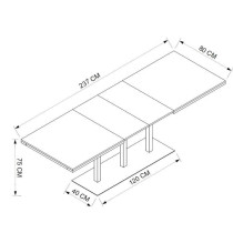 Table a manger extensible QUADRATO - 8 a 12 personnes - Mélaminé che
