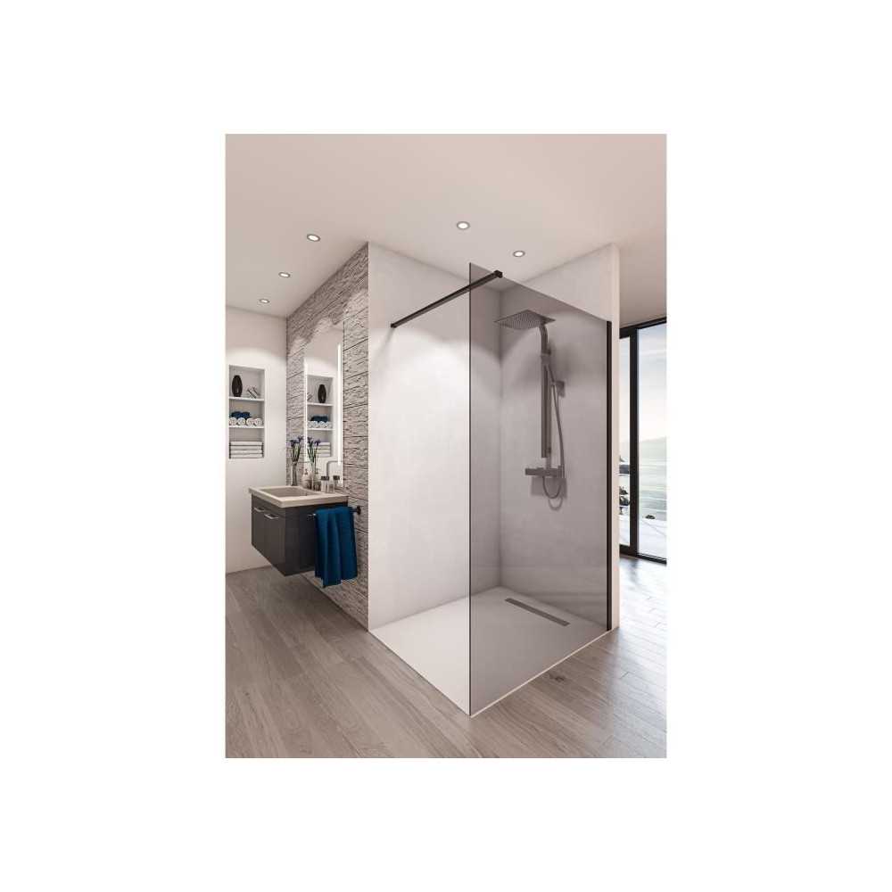 Paroi de douche en kit AURYS Baleares Grey - Verre Timeless 8mm tremp