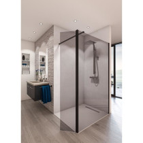 Paroi de douche en kit AURYS Baleares Grey - Verre Timeless 8mm tremp