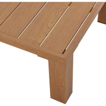 Salon de jardin canapé d'angle - Aluminium effet bois - 4 personnes -