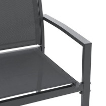 Salon de jardin - Structure Acier - 4 personnes - Gris