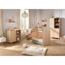 Chambre complete trio bébé - SAUTHON - Sam Chene doré - Lit bébé