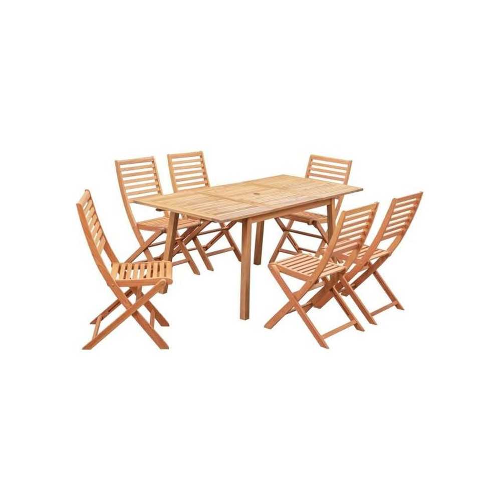 Ensemble repas de jardin 4-6 personnes - Eucalyptus FSC - Table extens