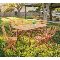 Ensemble repas de jardin 4-6 personnes - Eucalyptus FSC - Table extens