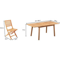 Ensemble repas de jardin 4-6 personnes - Eucalyptus FSC - Table extens