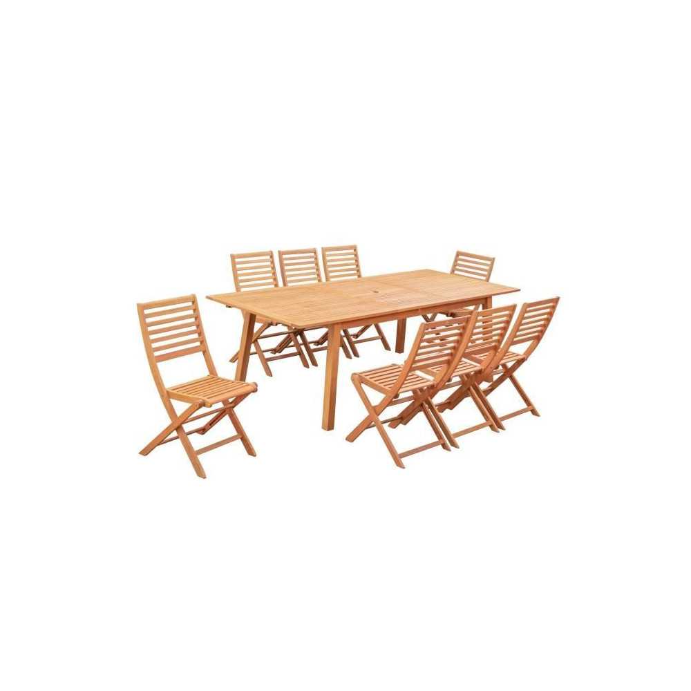 Ensemble repas de jardin extensible 6 a 8 personnes - table 180-240x10