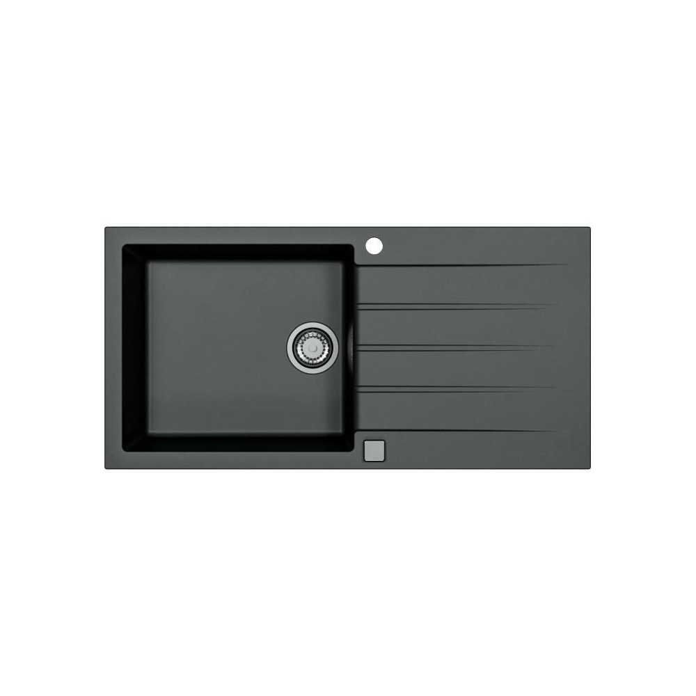 Evier a encastrer - Granit - Noir - 1 grand bac - 100 x 50 cm - CADIT