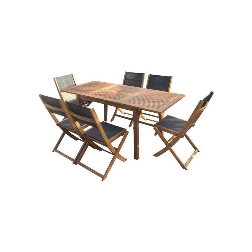 Ensemble repas de jardin 4 a 6 personnes - Table extensible 120/180 x