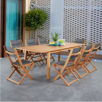 Ensemble repas de jardin 6 a 8 personnes - Table extensible 180/240 x