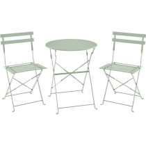Bistro set for 2 people - 60 cm round table with 2 chairs - Powder-coa