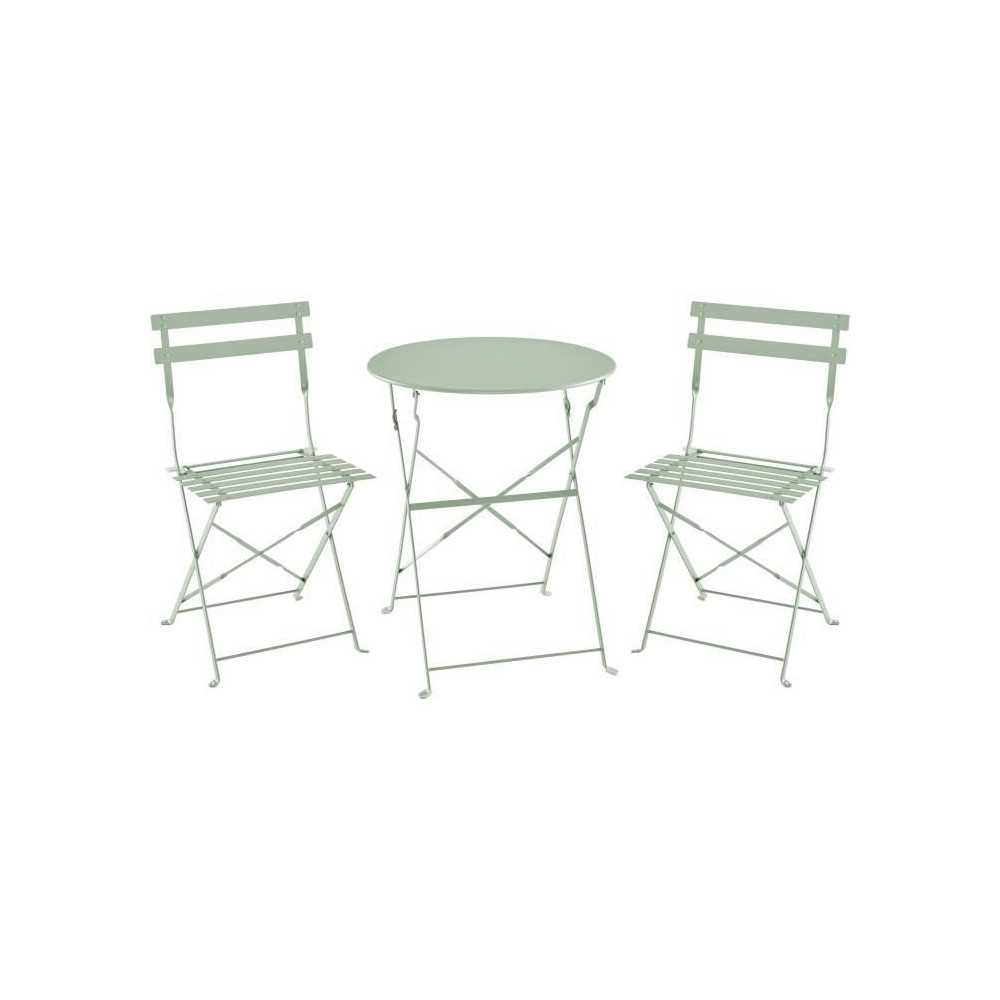 Bistro set for 2 people - 60 cm round table with 2 chairs - Powder-coa