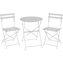 Bistro set - Garden meal set - Folding table Diam. 60 cm + 2 chairs -