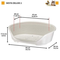 FERPLAST Siesta Deluxe 2 basket - 49x36x17.5 cm - Dark gray - For dogs