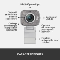 StreamCam Webcam - FHD - LOGITECH - White
