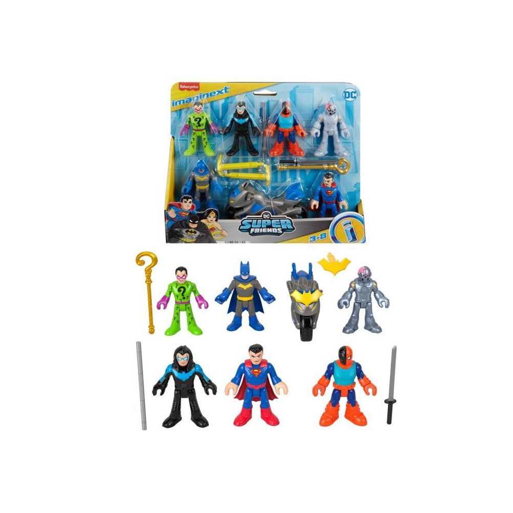 Imaginext-DC Super Friends-Deluxe Figure Set with 9 Elements - Imagine Imaginext-DC Super Friends-Deluxe Figure Set with 9 Elements - Imagine