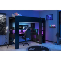 Lit mezzanine combiné enfant LED Gamer ONLINE - 90 x 200 cm - Noir ma
