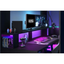 Lit mezzanine combiné enfant LED Gamer ONLINE - 90 x 200 cm - Noir ma