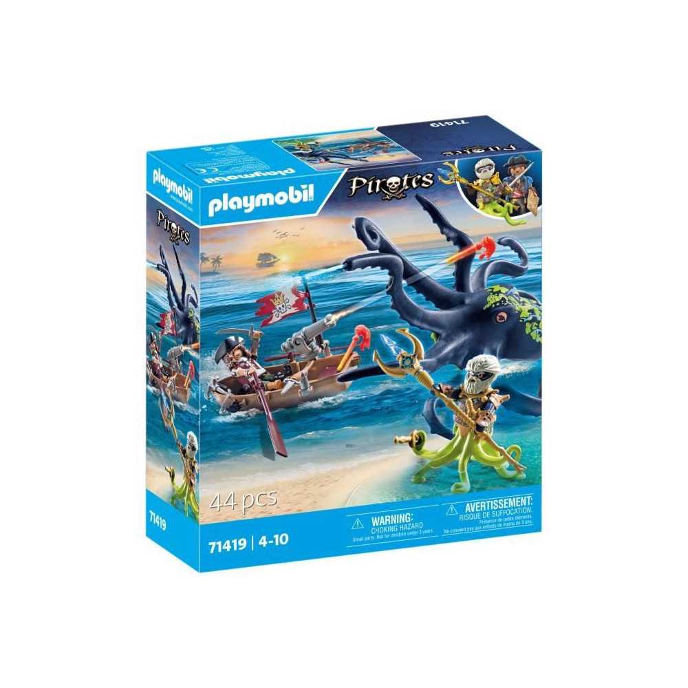 PLAYMOBIL 71419 Pirate with giant octopus - Pirates - With a pirate, a