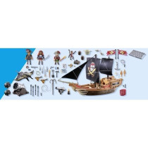 PLAYMOBIL 71530 Pirate Ship, 137 pieces including 3 characters and 4 a
