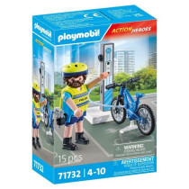 PLAYMOBIL 71732 Cyclist Policeman with Charging Station