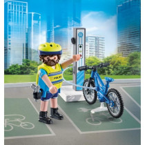 PLAYMOBIL 71732 Cyclist Policeman with Charging Station