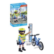 PLAYMOBIL 71732 Cyclist Policeman with Charging Station