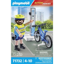 PLAYMOBIL 71732 Cyclist Policeman with Charging Station