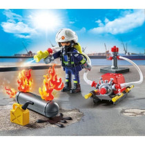PLAYMOBIL 71826 Firefighter water pump & flaming tank