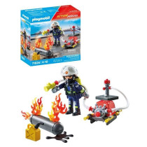 PLAYMOBIL 71826 Firefighter water pump & flaming tank