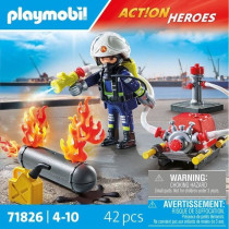 PLAYMOBIL 71826 Firefighter water pump & flaming tank