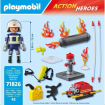 PLAYMOBIL 71826 Firefighter water pump & flaming tank