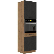 Colonne four cuisine ROCK - Mélaminé décor chene lancelot et gris m