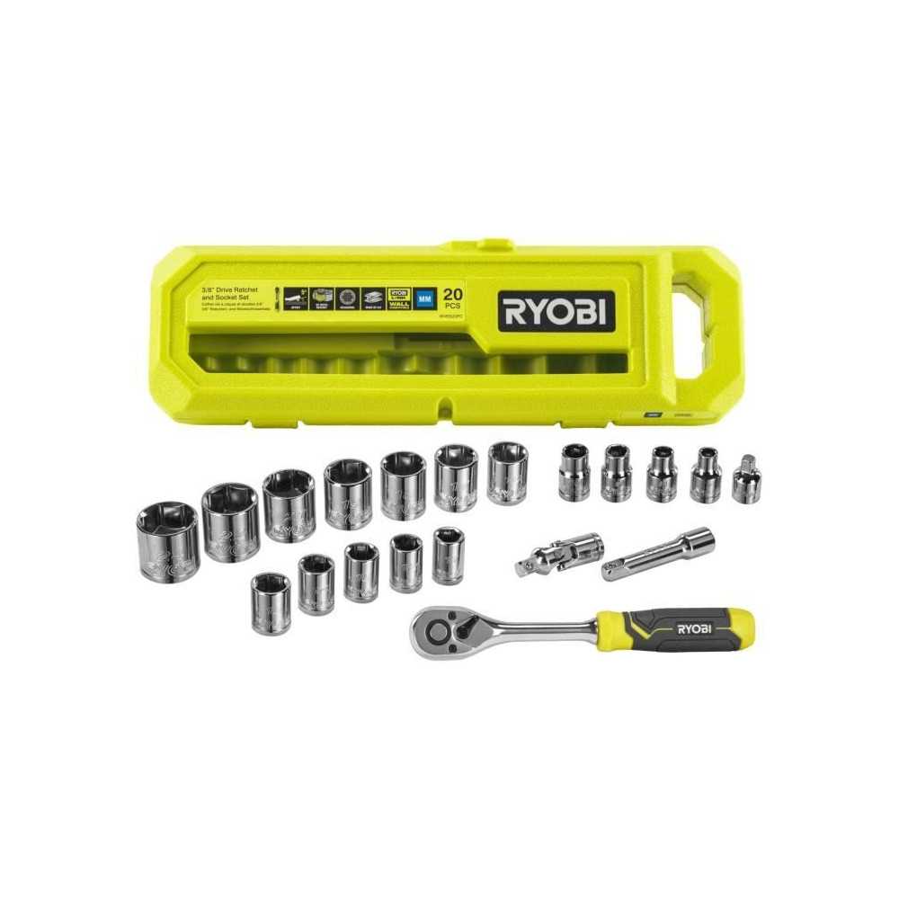 Coffret 1 clé 90 dents (angle de reprise 4°) & 16 douilles (de 7 a 2