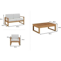 Salon de jardin en bois d'Acacia FSC - PALAWAN - 4 personnes - Coussin