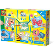 SES CREATIVE - My first - 3 in 1 Finger painting, coloring and sticker
