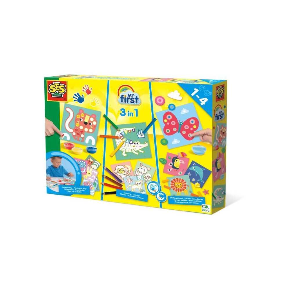 SES CREATIVE - My first - 3 in 1 Finger painting, coloring and sticker