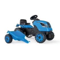 Smoby Farmer XL pedal tractor + trailer - Blue