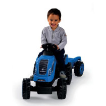 Smoby Farmer XL pedal tractor + trailer - Blue