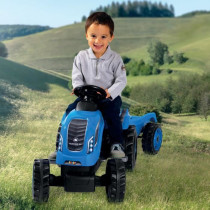 Smoby Farmer XL pedal tractor + trailer - Blue