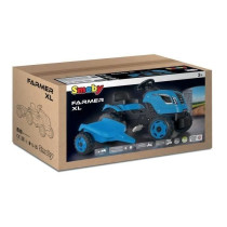 Smoby Farmer XL pedal tractor + trailer - Blue